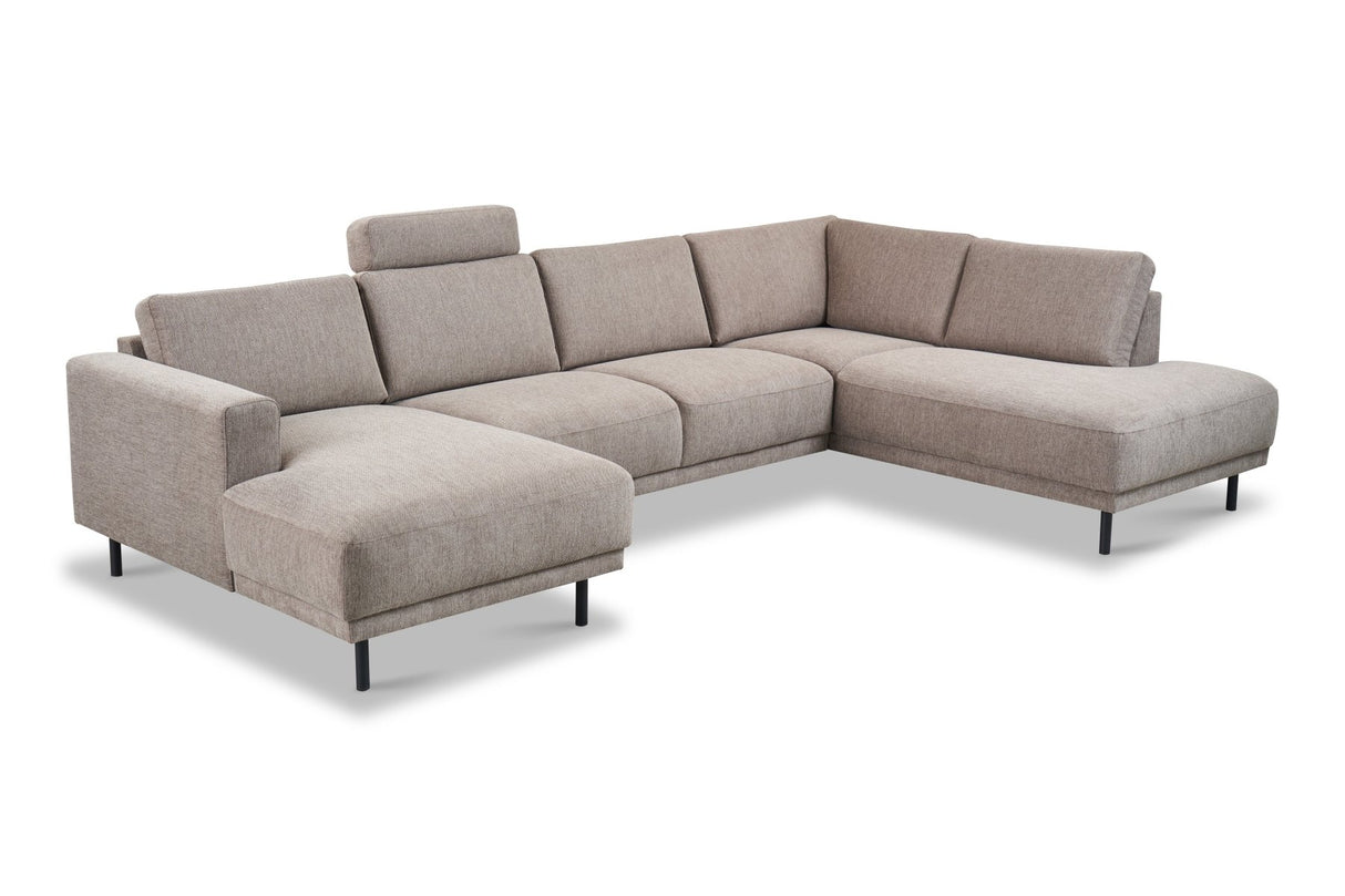 Banken - Hoofdsteun taupe bankstel stof - Aniko - Dimehouse
