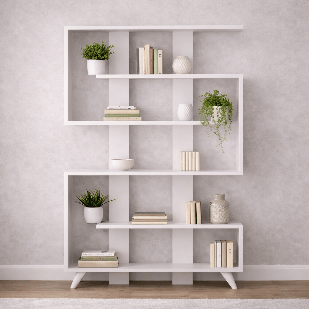 Boekenkasten - Boekenkast Rain Wit Melamine 120x162x20 cm - Dimehouse