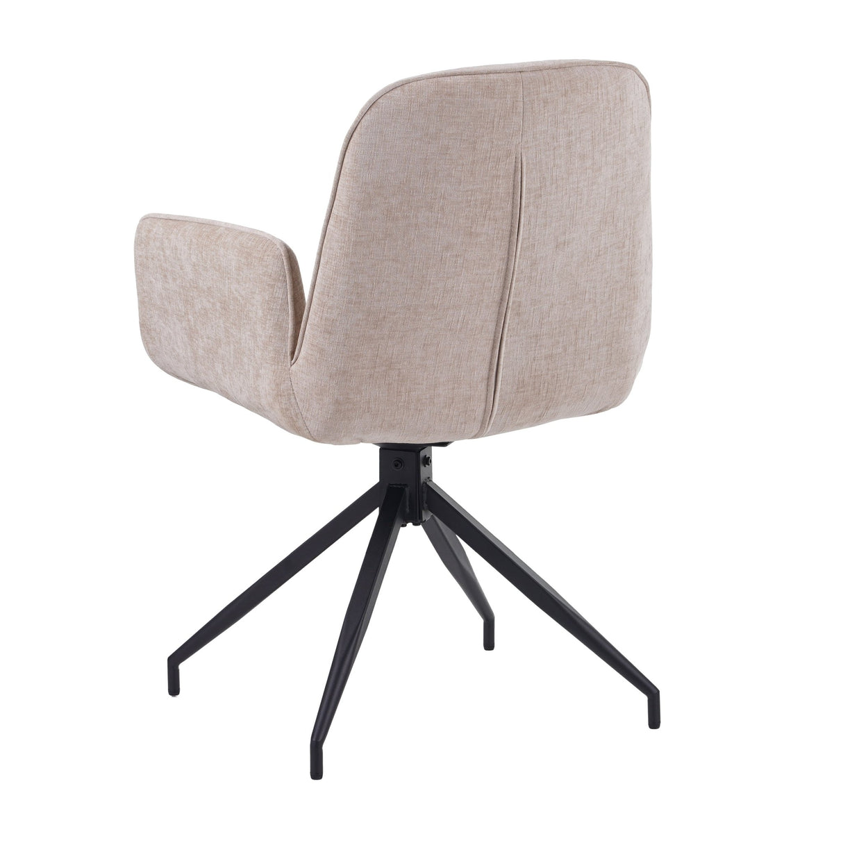 Eetkamerstoelen - Draaibare Eetkamerstoel Nela Chenille Beige - Met Armleuningen - Dimehouse