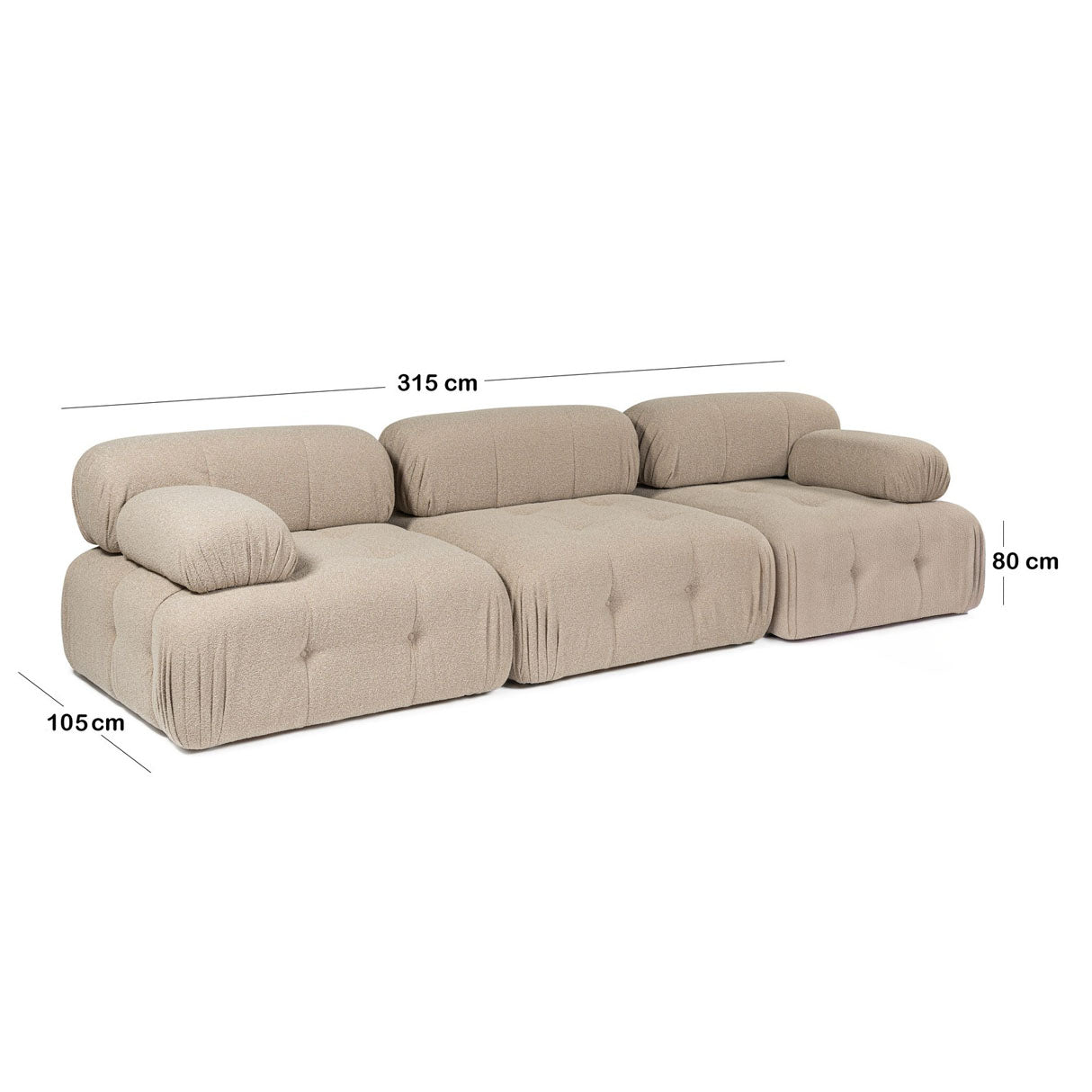 Banken - Modulaire bank 3 - zits Doblo beige - Dimehouse