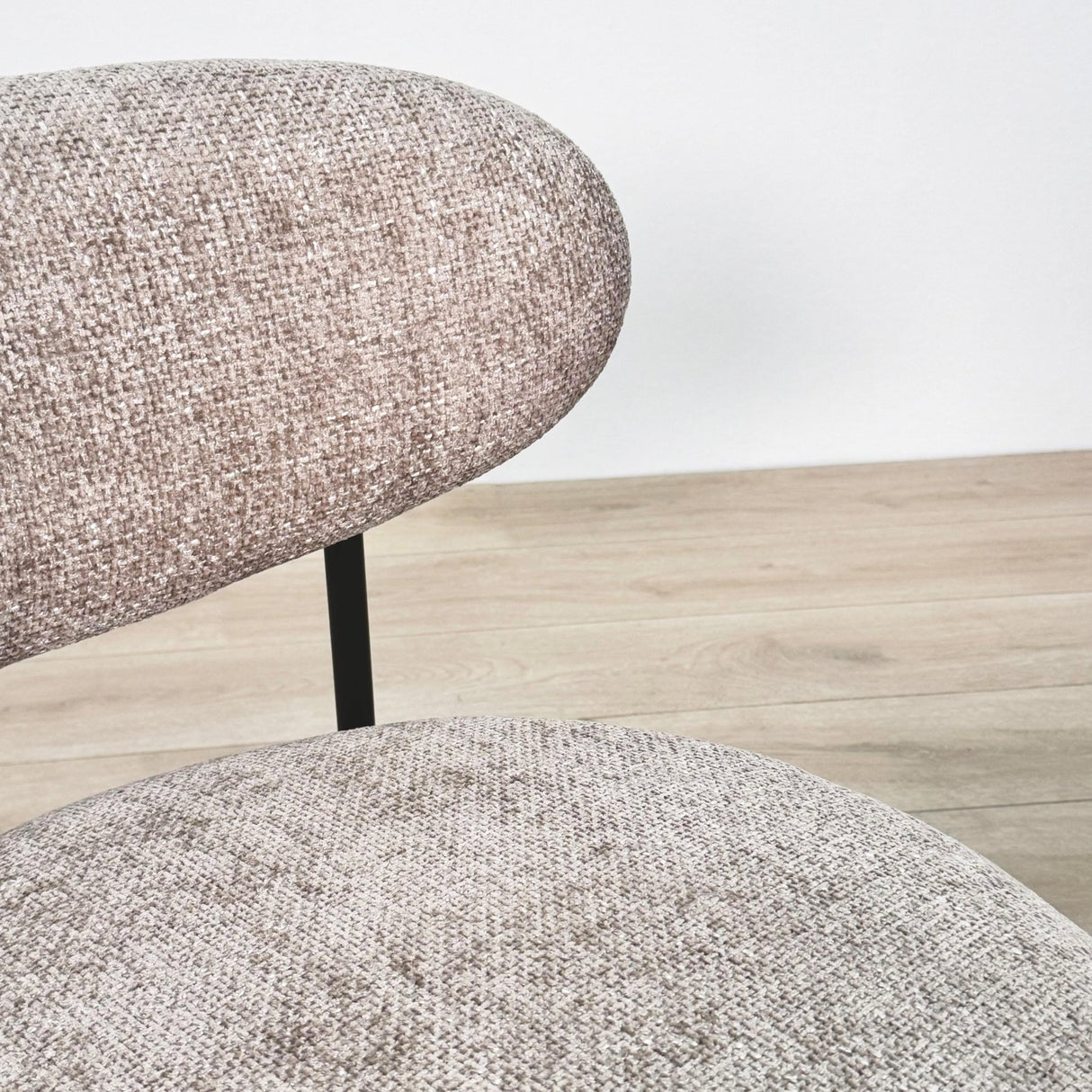 Fauteuils - Ronde Scandinavische fauteuil beige gemêleerde stof Nova - Dimehouse