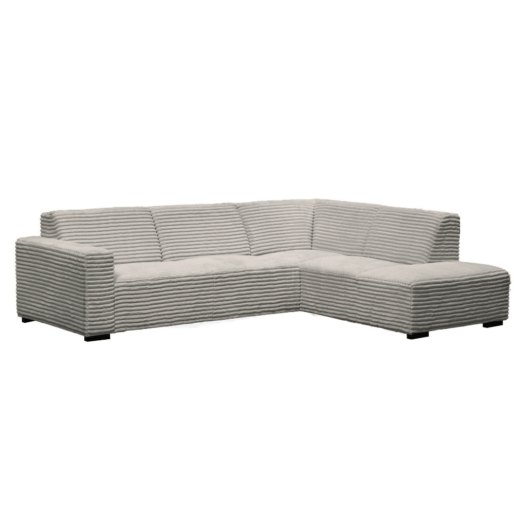 Banken - Hoekbank beige super zachte ribstof Gavi - rechts - Dimehouse