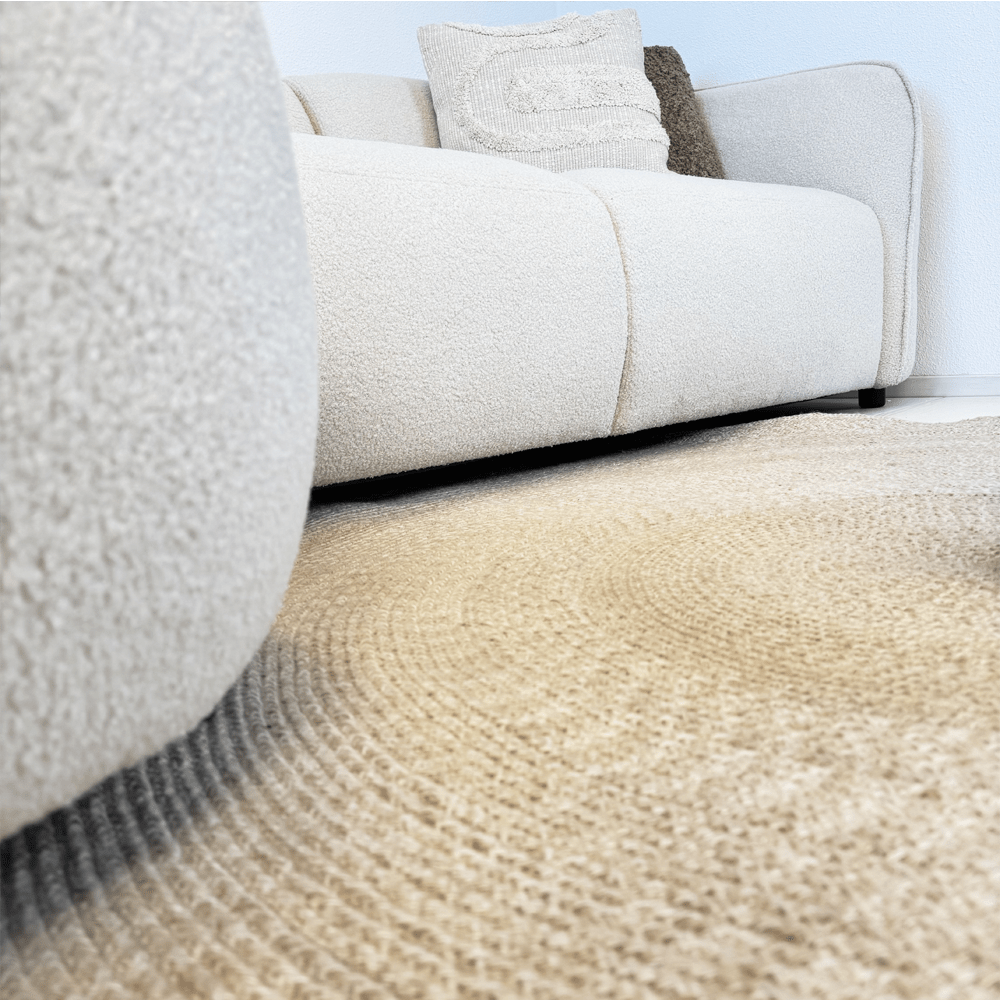 Banken - Hoekbank organische vorm crème bouclé Sophie - links - Dimehouse