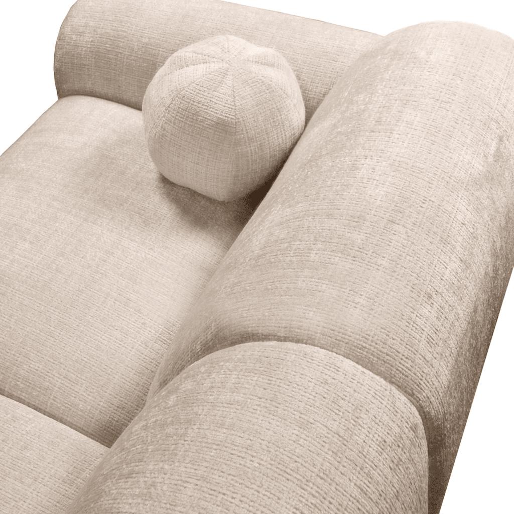 Banken - Hoekbank beige chenille stof - 292x169 cm - Shane - links - Dimehouse