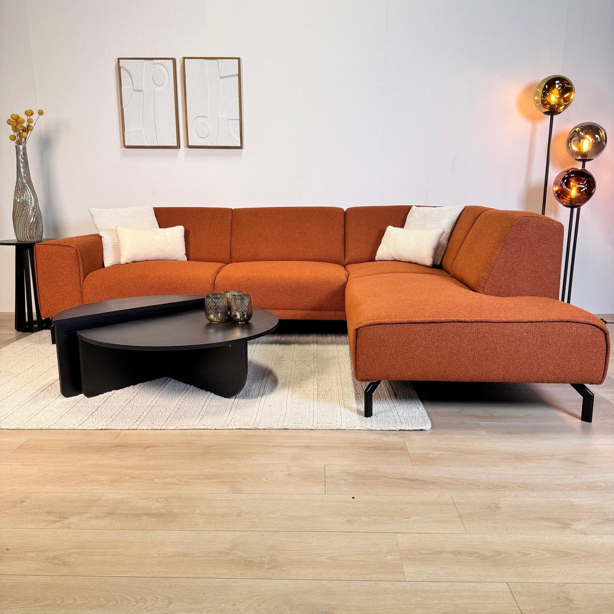 Salontafels - Ronde Salontafel Zwart Getrapt Melamine 85 cm Orin - Dimehouse