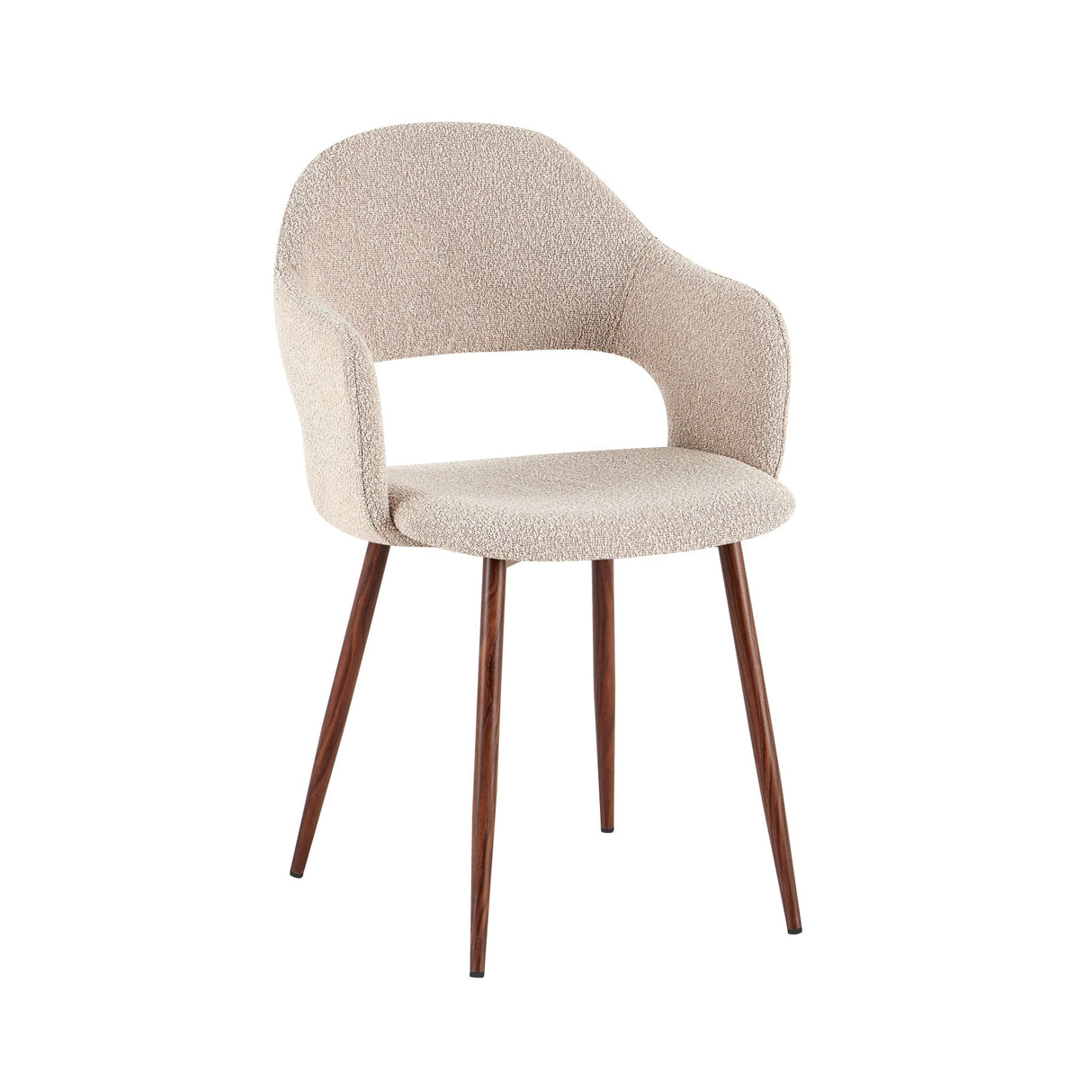 Eetkamerstoelen-Japandi Eetkamerstoel Zand - Open rug - Walnootlook Frame - Aki-Dimehouse