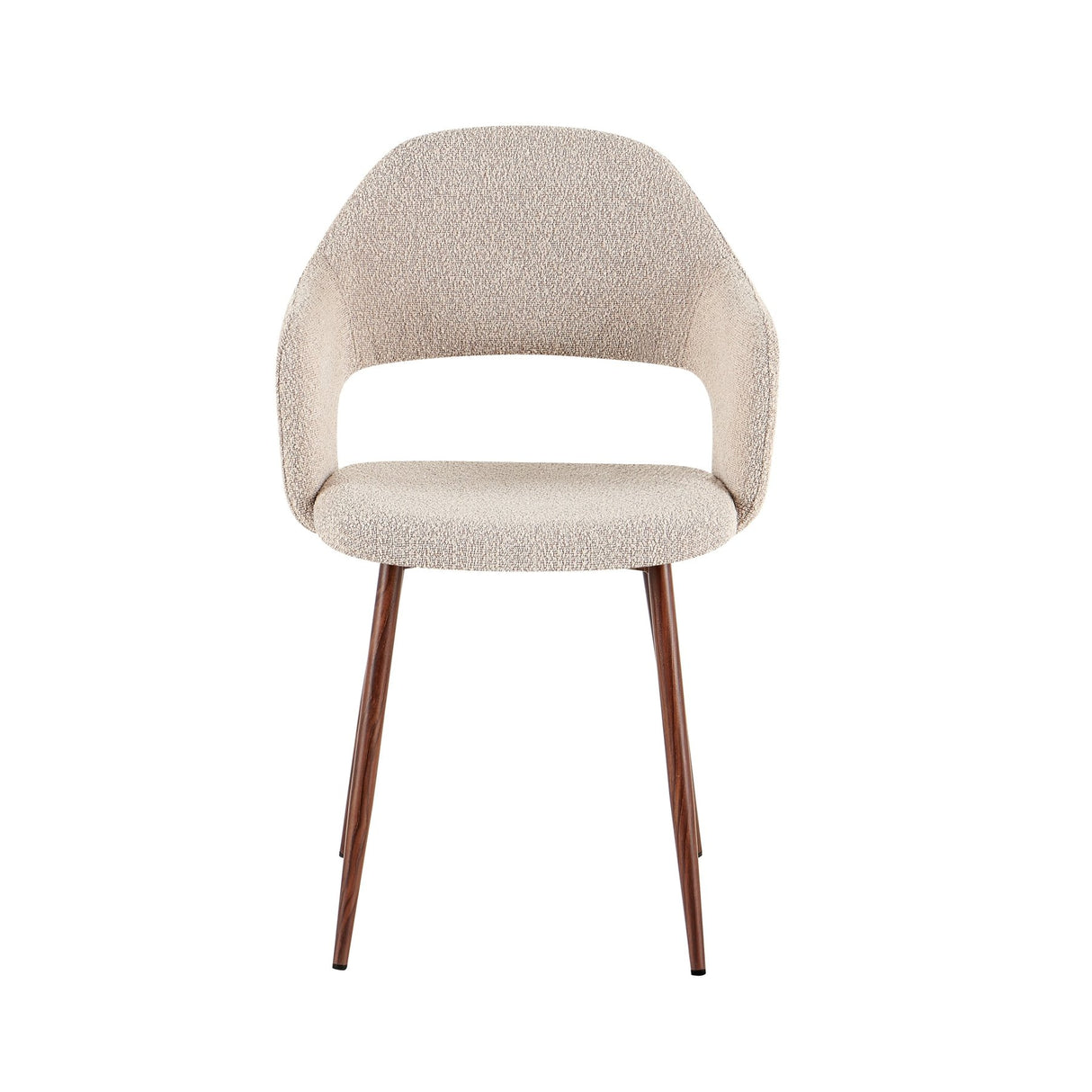 Eetkamerstoelen-Japandi Eetkamerstoel Zand - Open rug - Walnootlook Frame - Aki-Dimehouse