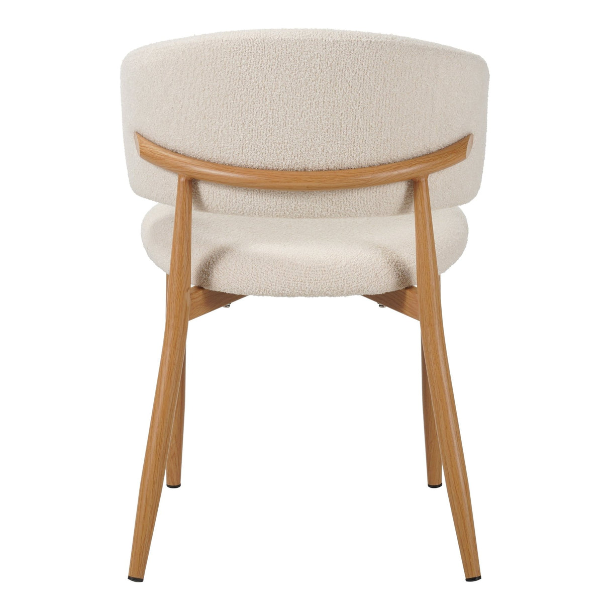 Eetkamerstoelen - Japandi Eetkamerstoel Yuka Beige - Eikenlook Frame - Dimehouse