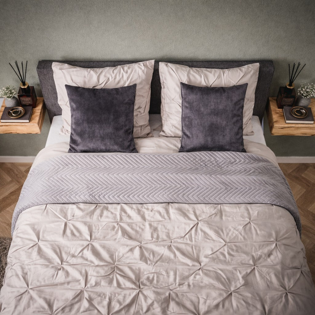Nachtkastjes - Set van 2 Zwevende Nachtkastjes Acaciahout Freya Klein - Dimehouse
