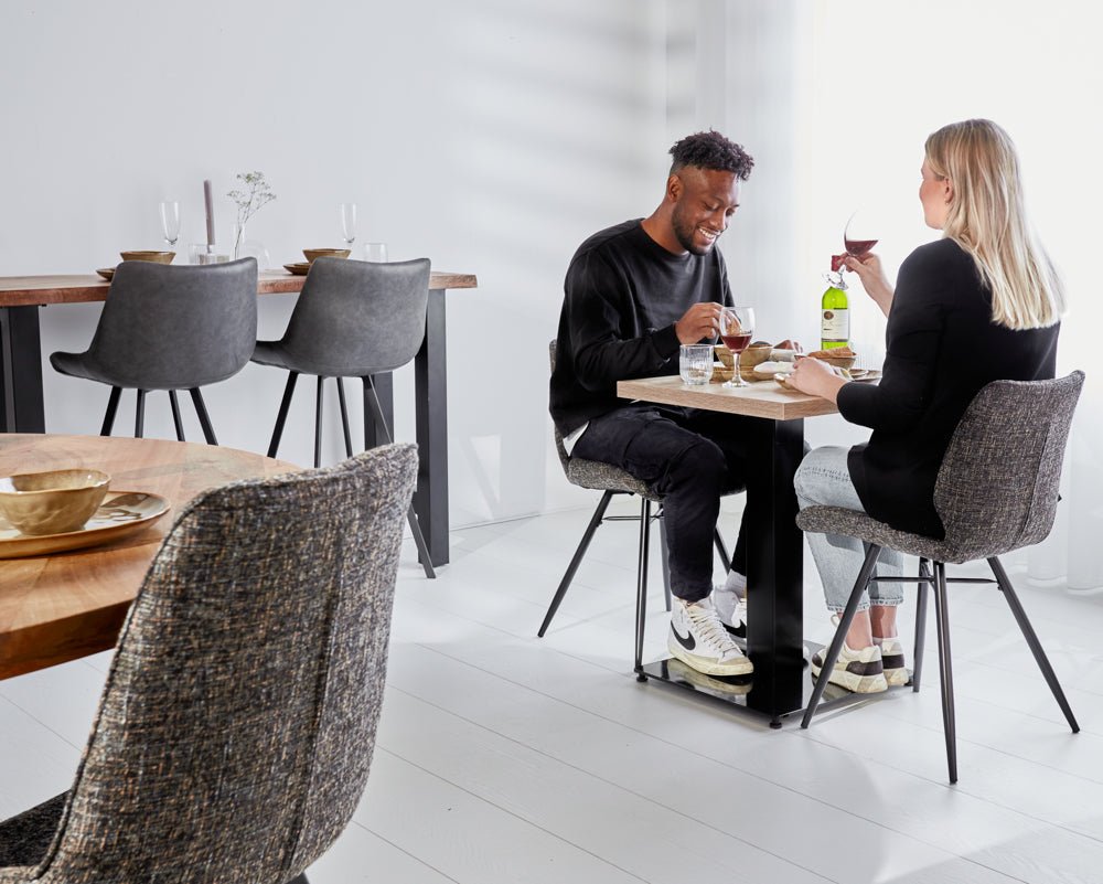 Bistrotafels - Bistrotafel Robin vierkant melamine rustiek eiken - Dimehouse