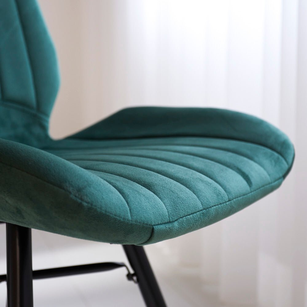 Eetkamerstoelen - Beau Eetkamerstoel Groen Velvet Stof - Zonder Armleuningen - Dimehouse