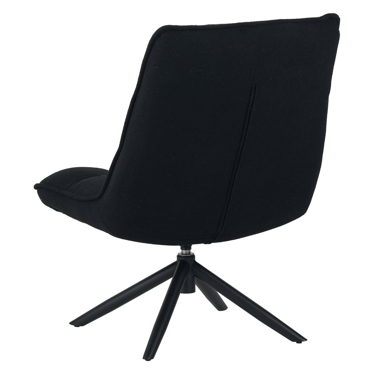 Fauteuils - Moderne draaifauteuil zwart bouclé stof 360° draaibaar Yuki - Dimehouse