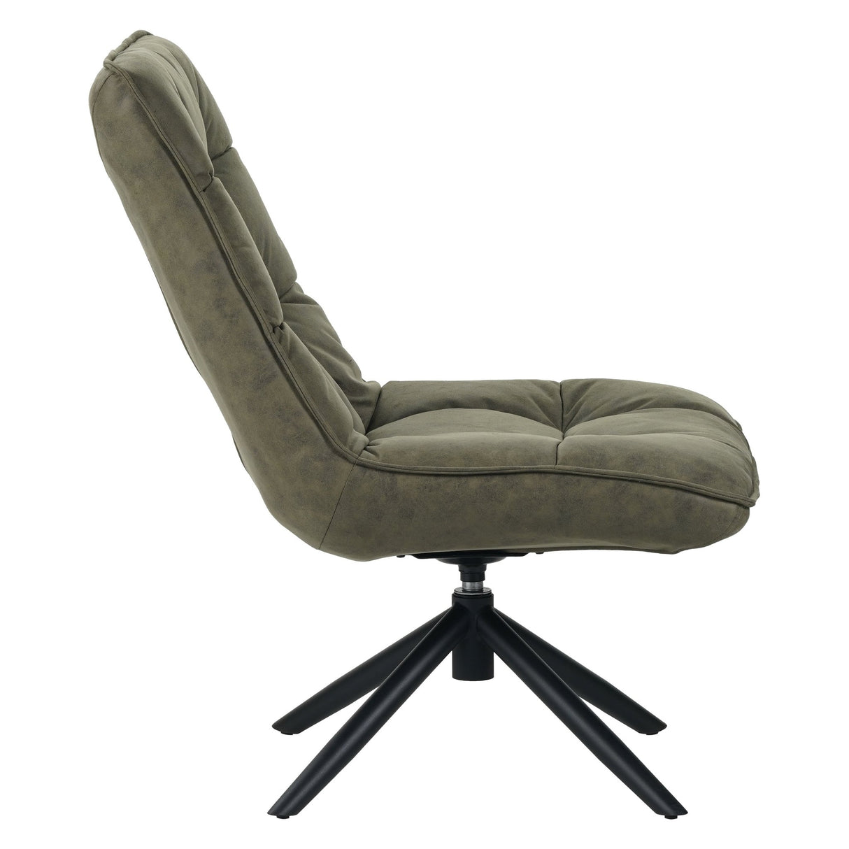 Fauteuils - Industriële draaifauteuil groen eco - leer 360° draaibaar Yuki - Dimehouse