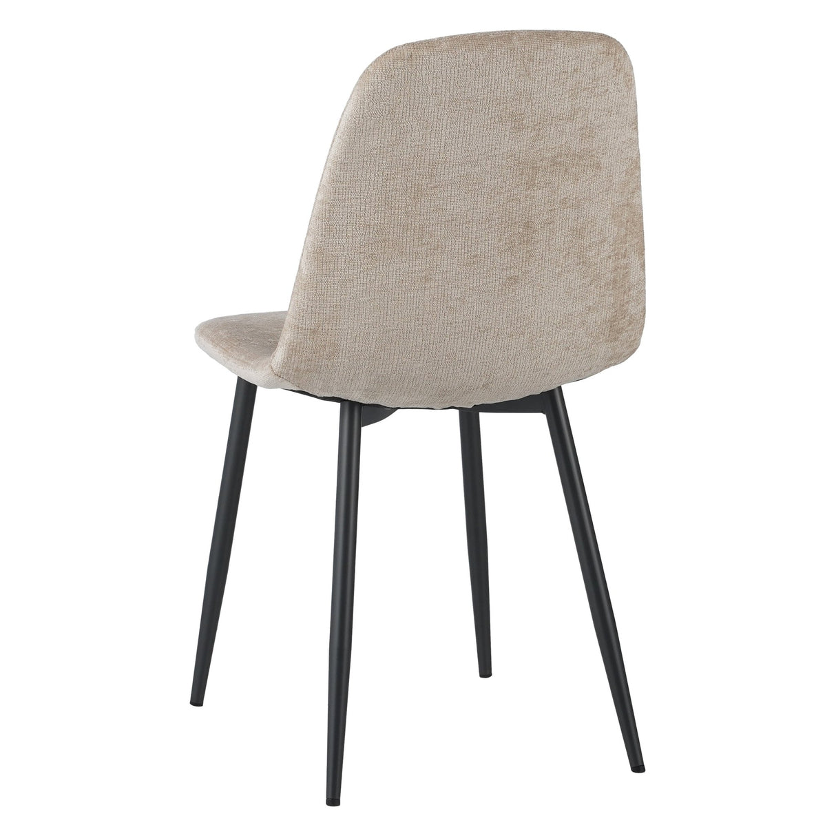 Eetkamerstoelen - Set van 4 Scandinavische Eetkamerstoelen Beige Chenille Stof Swift - Zonder Armleuningen - Dimehouse