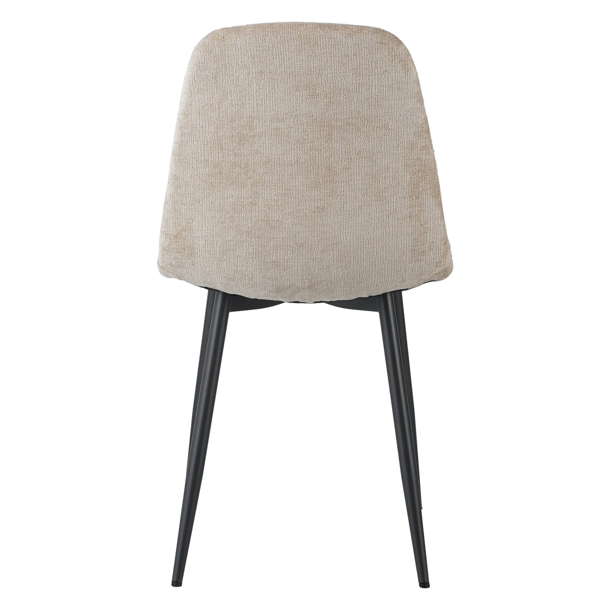 Eetkamerstoelen - Set van 4 Scandinavische Eetkamerstoelen Beige Chenille Stof Swift - Zonder Armleuningen - Dimehouse