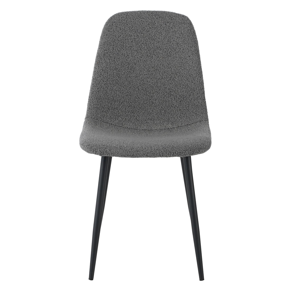 Eetkamerstoelen - Set van 4 Scandinavische Eetkamerstoelen Grijs Bouclé Stof Swift - Zonder Armleuningen - Dimehouse