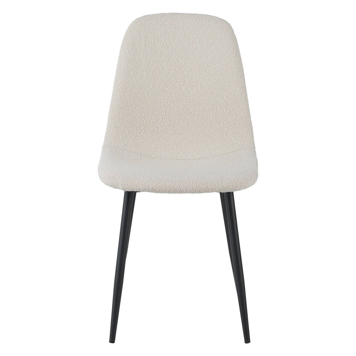 Eetkamerstoelen - Set van 4 Scandinavische Eetkamerstoelen Crème Bouclé Stof Swift - Zonder Armleuningen - Dimehouse