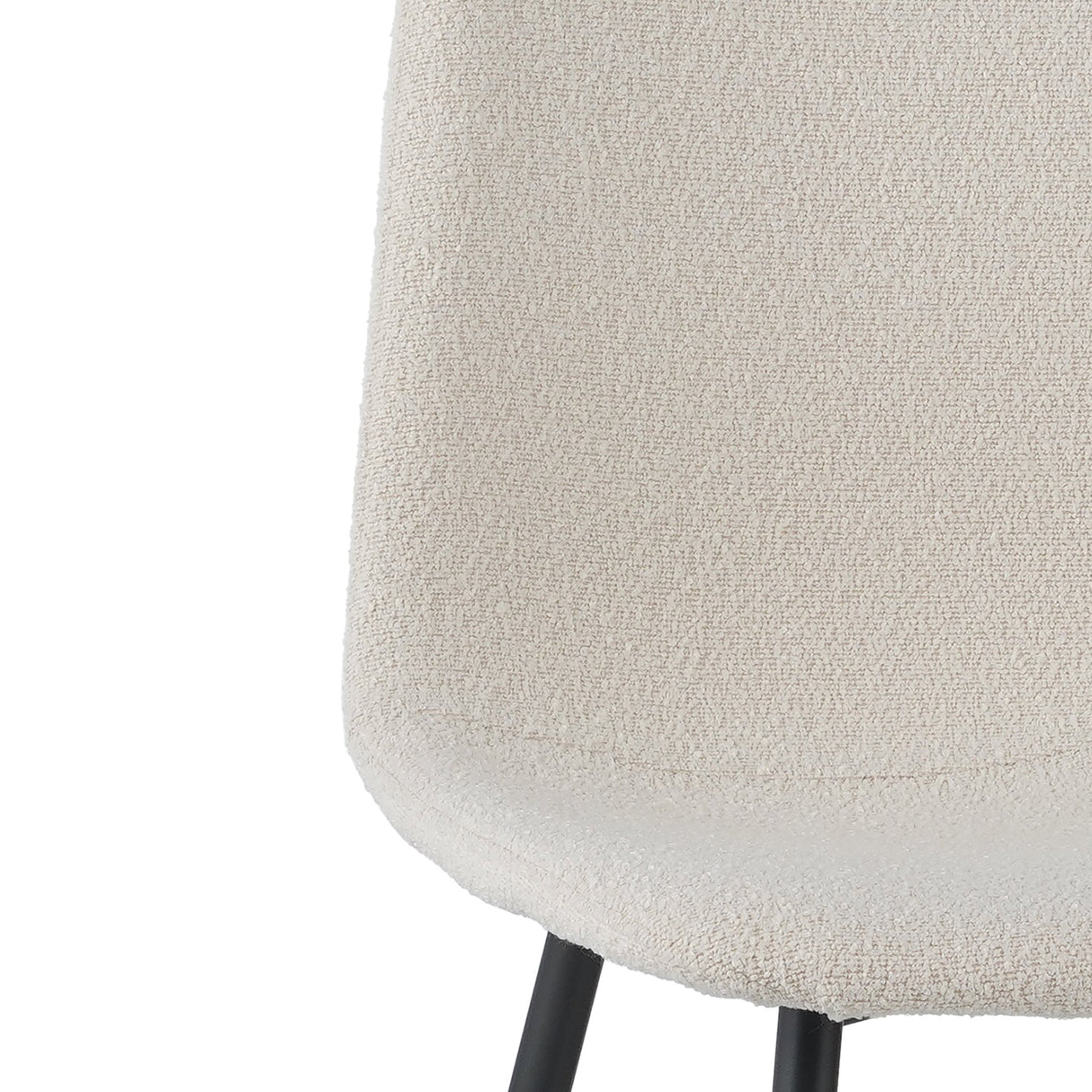Eetkamerstoelen - Set van 4 Scandinavische Eetkamerstoelen Crème Bouclé Stof Swift - Zonder Armleuningen - Dimehouse