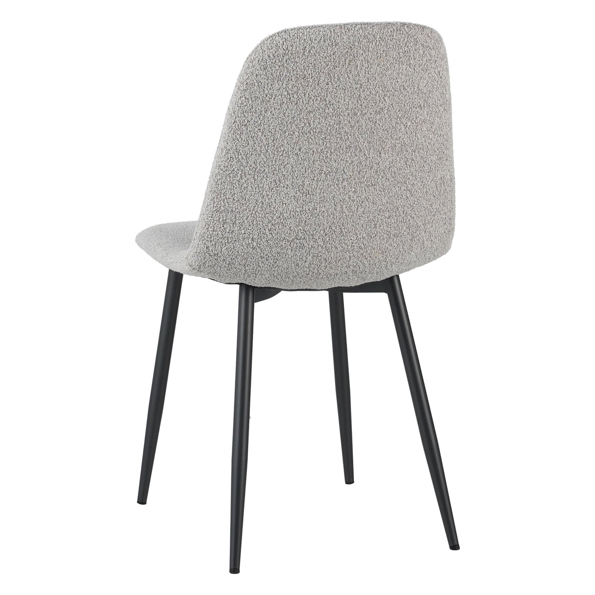 Eetkamerstoelen - Set van 4 Scandinavische Eetkamerstoelen Naturel Melange Bouclé Stof Swift - Zonder Armleuningen - Dimehouse