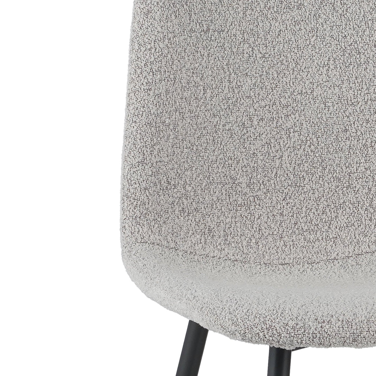 Eetkamerstoelen - Set van 4 Scandinavische Eetkamerstoelen Naturel Melange Bouclé Stof Swift - Zonder Armleuningen - Dimehouse