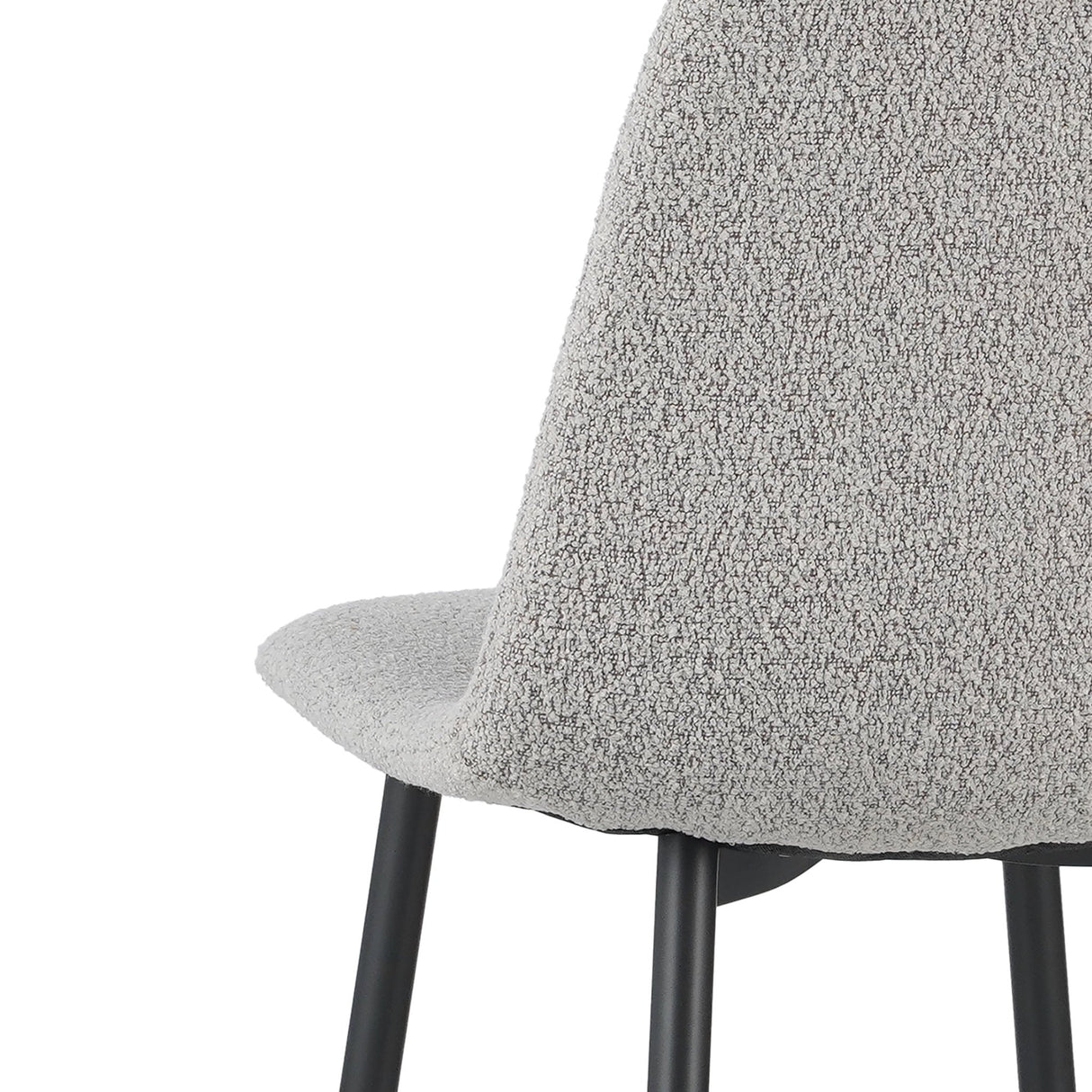 Eetkamerstoelen - Set van 4 Scandinavische Eetkamerstoelen Naturel Melange Bouclé Stof Swift - Zonder Armleuningen - Dimehouse