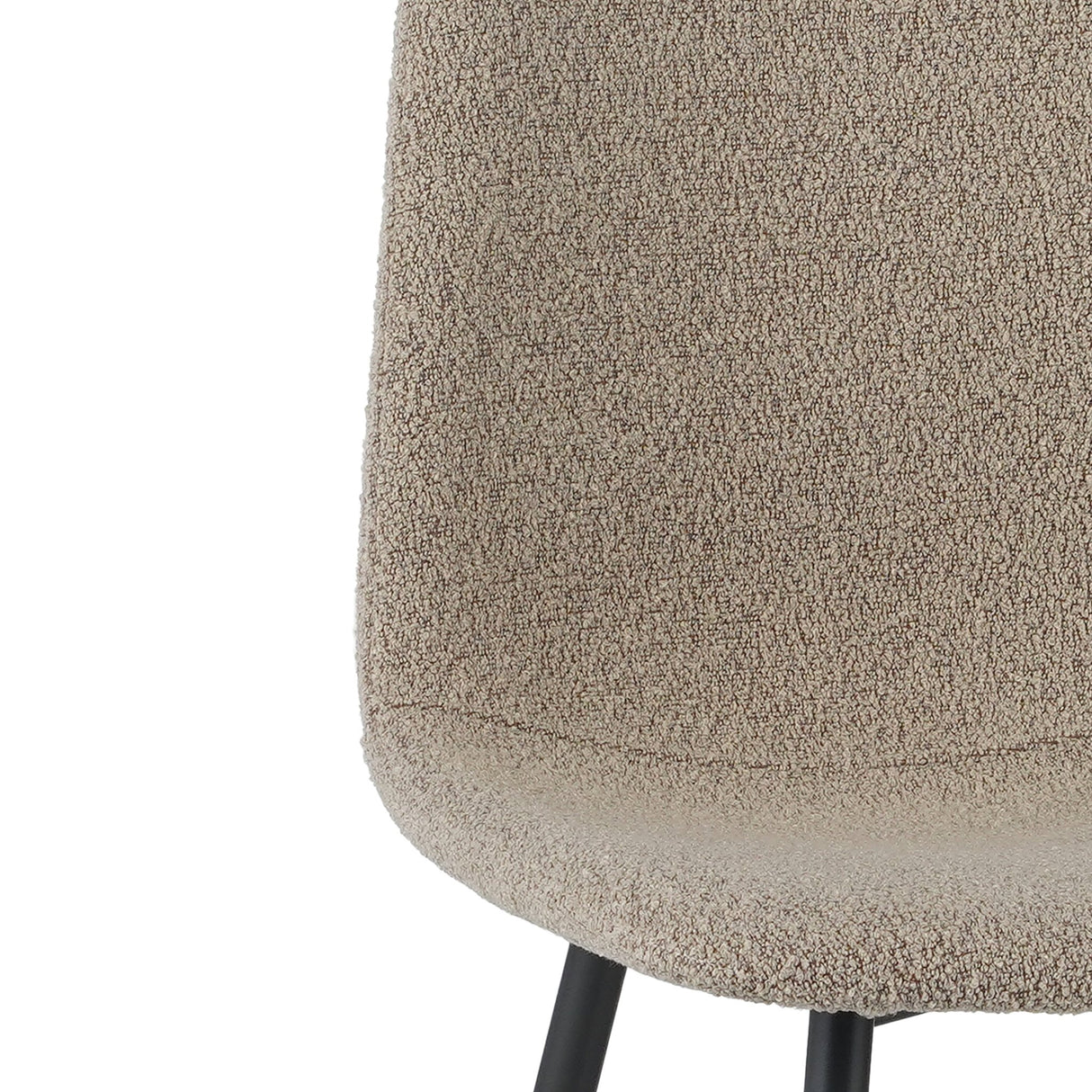 Eetkamerstoelen - Set van 4 Scandinavische Eetkamerstoelen Latte Bouclé Stof Swift - Zonder Armleuningen - Dimehouse