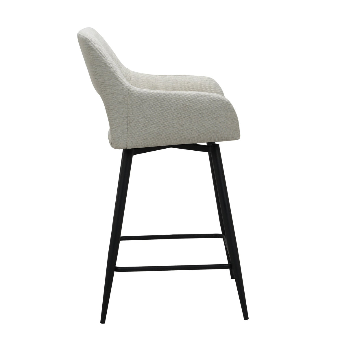Barkrukken - Draaibare Barkruk Beige Stof Skye - Zithoogte 67 cm - Met Armleuningen - Dimehouse