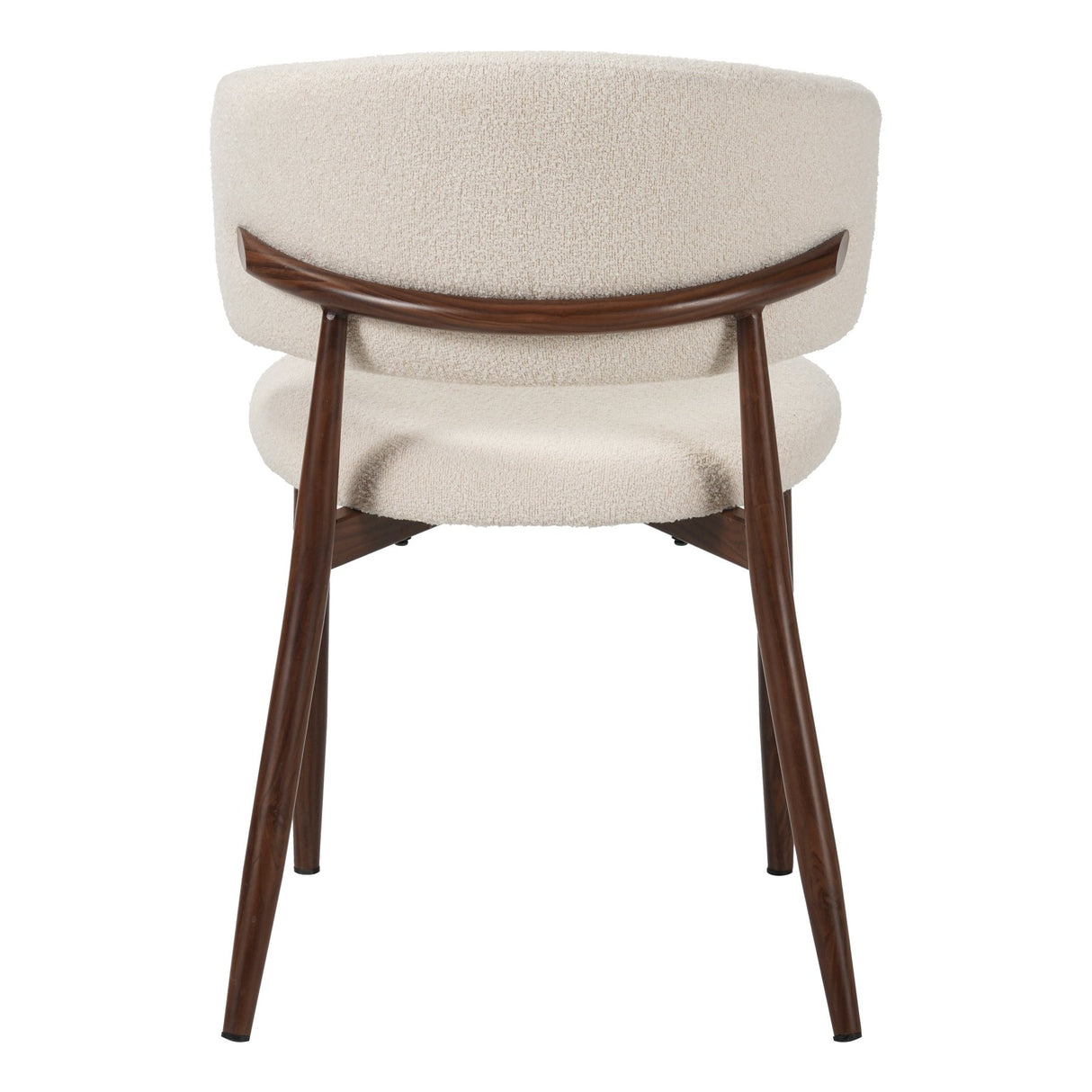 Eetkamerstoelen - Japandi Eetkamerstoel Yuka Beige - Walnootlook Frame - Dimehouse