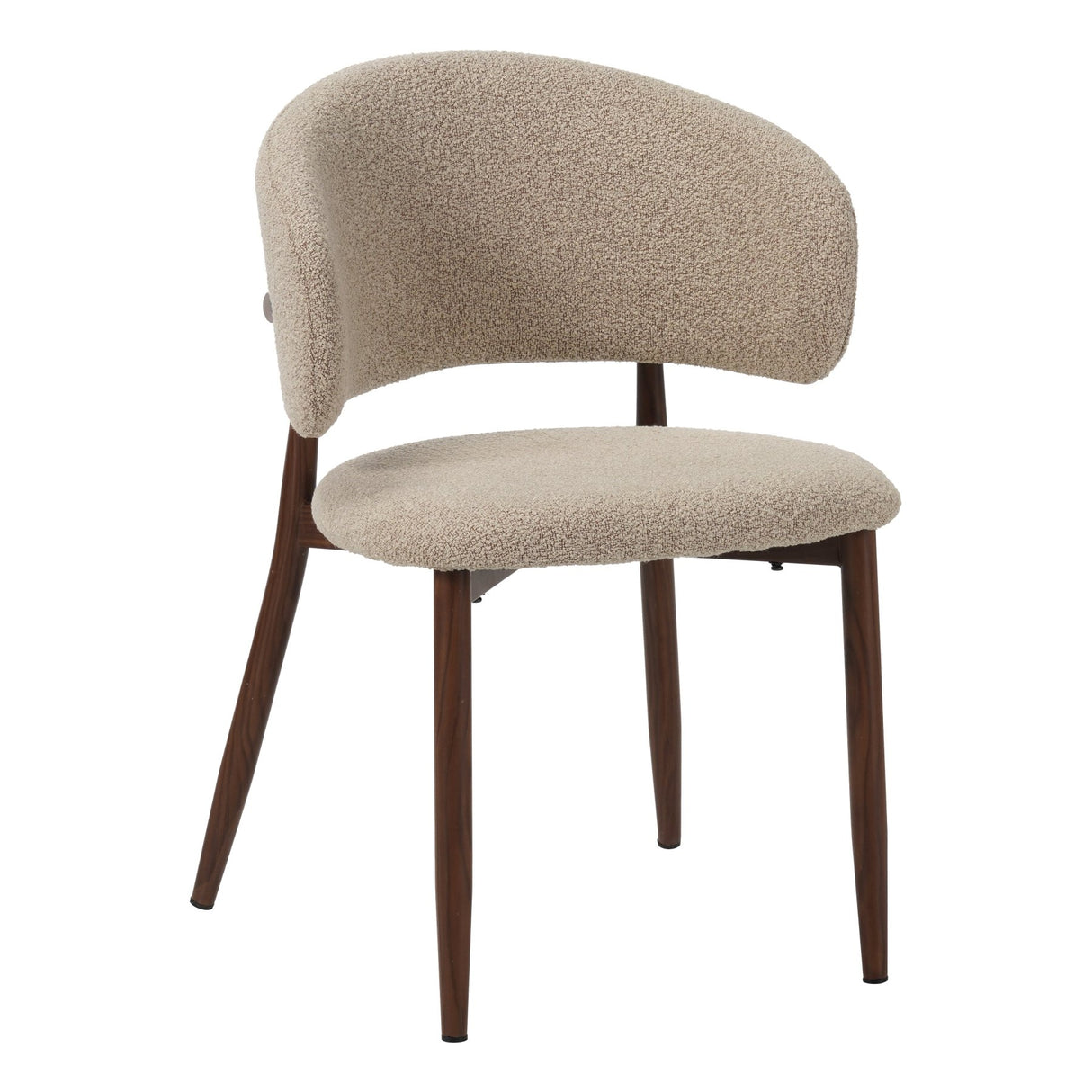 Eetkamerstoelen - Japandi Eetkamerstoel Yuka Zand - Walnootlook Frame - Dimehouse