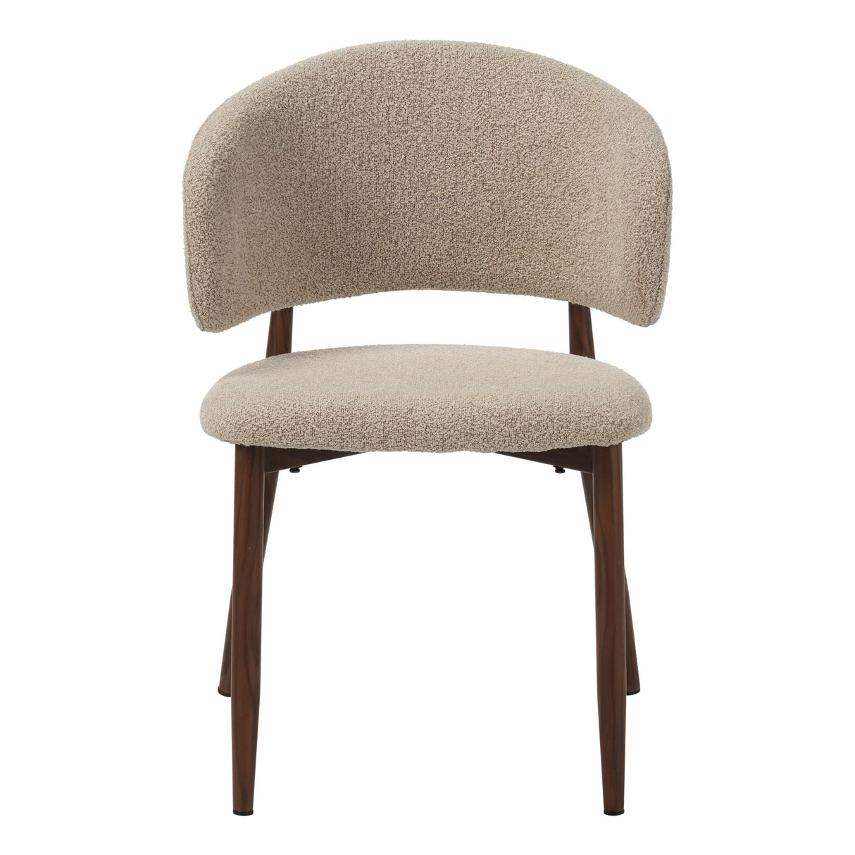 Eetkamerstoelen - Japandi Eetkamerstoel Yuka Zand - Walnootlook Frame - Dimehouse