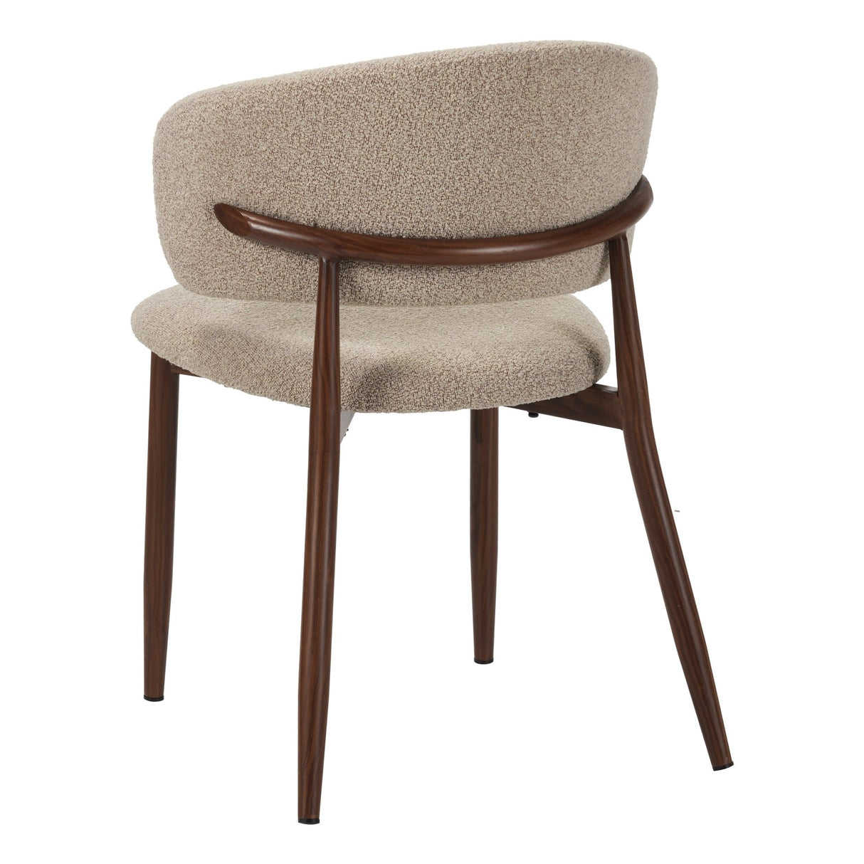 Eetkamerstoelen - Japandi Eetkamerstoel Yuka Zand - Walnootlook Frame - Dimehouse