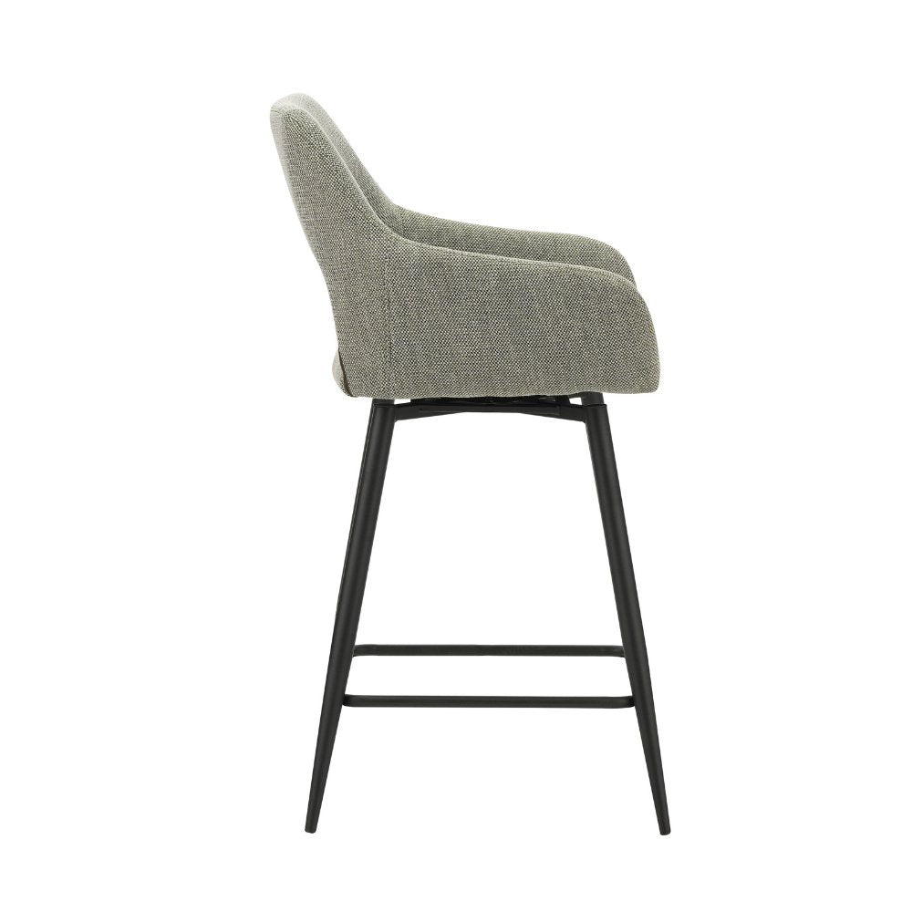 Barhocker Skye Dimehouse Grün LxBxH 81x63x54 Stoff Weißes Foto Seitenansicht