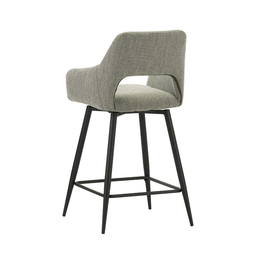 Barhocker Skye Dimehouse Grün LxBxH 81x63x54 Stoff Weißes Foto diagonale Rückansicht