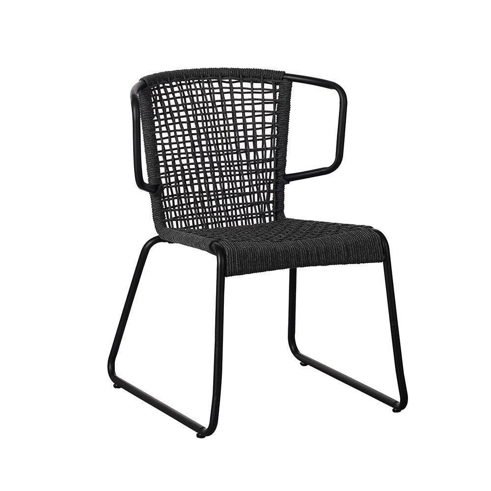 Gartenstuhl Dora Dimehouse Anthrazit LxBxH 83x69x60 Seil Weiß Foto diagonale Vorderansicht