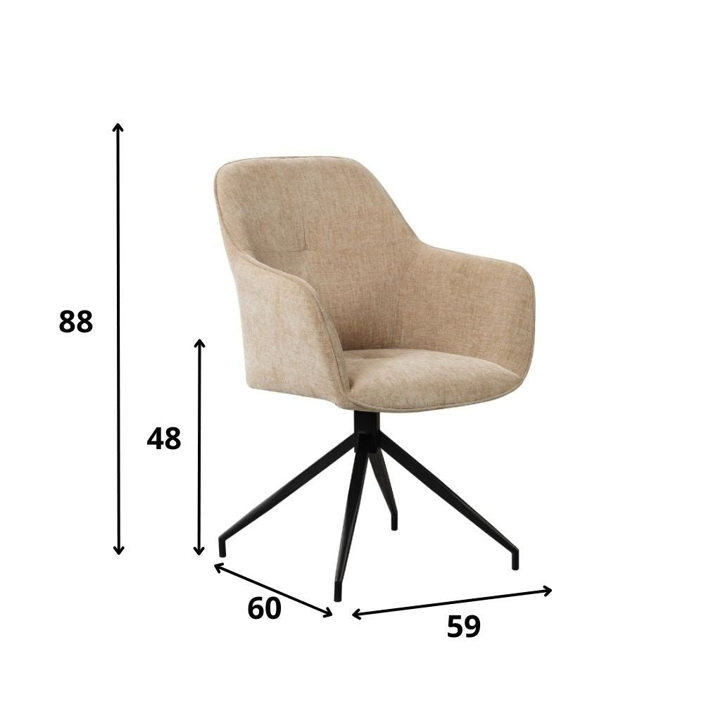 Esszimmerstuhl Camiel Dimehouse Beige LxBxH 62x61x54 Stoff Weiß Fotogrößenangabe