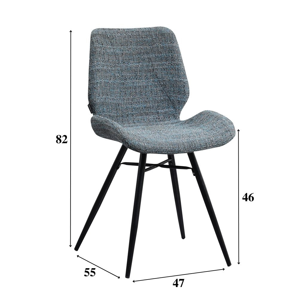 Esszimmerstuhl Beau Chenille Dimehouse Blau LxBxH 72x68x50 Stoff Weiß Fotogrößenangabe