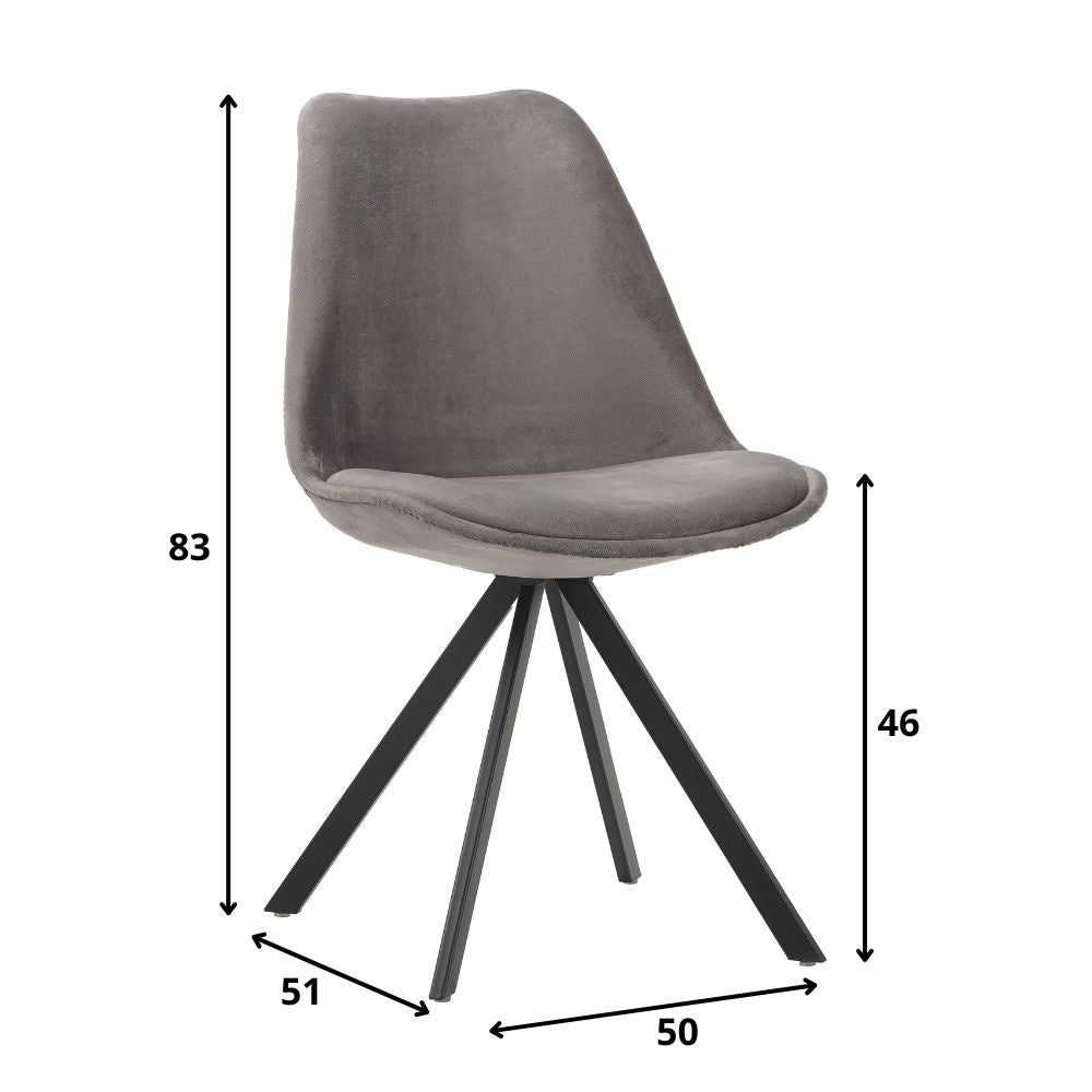 Esszimmerstuhl Jace Dimehouse Anthrazit LxBxH 71x59x52 Stoff Weiß Fotogrößenangabe