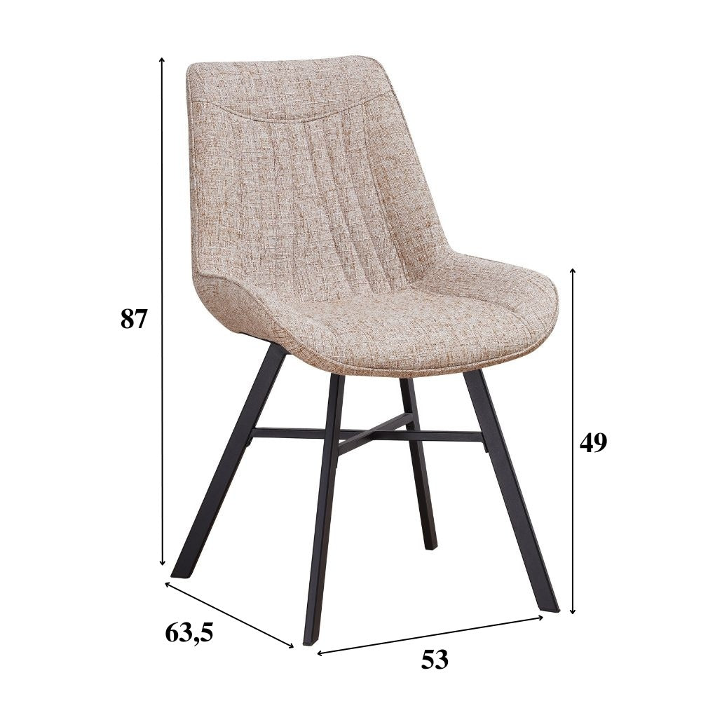 Esszimmerstuhl Jada Chenille Dimehouse Weiß LxBxH 79x57x53 Stoff Weiße Fotogrößenangabe