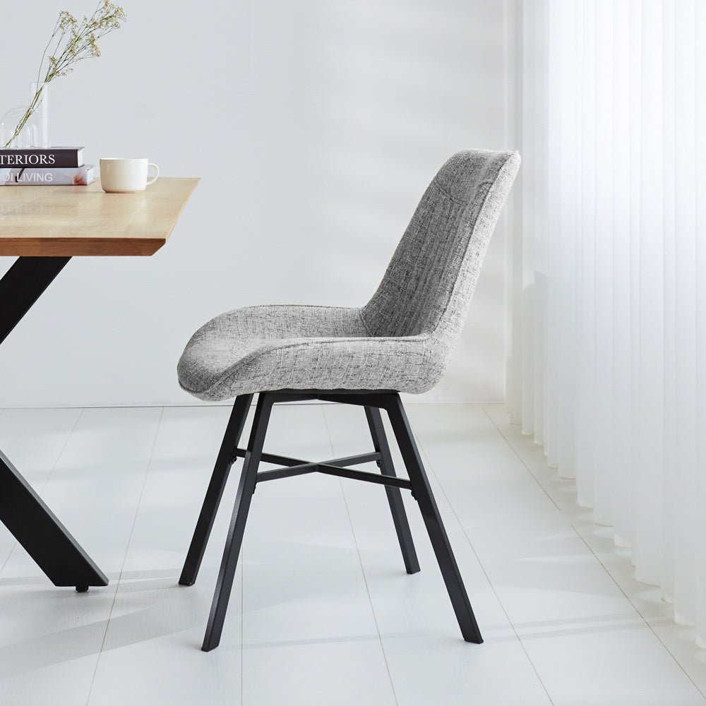 Esszimmerstuhl Jada Dimehouse Grau LxBxH 79x57x53 Stoff Stimmungsvolle Foto-Seitenansicht