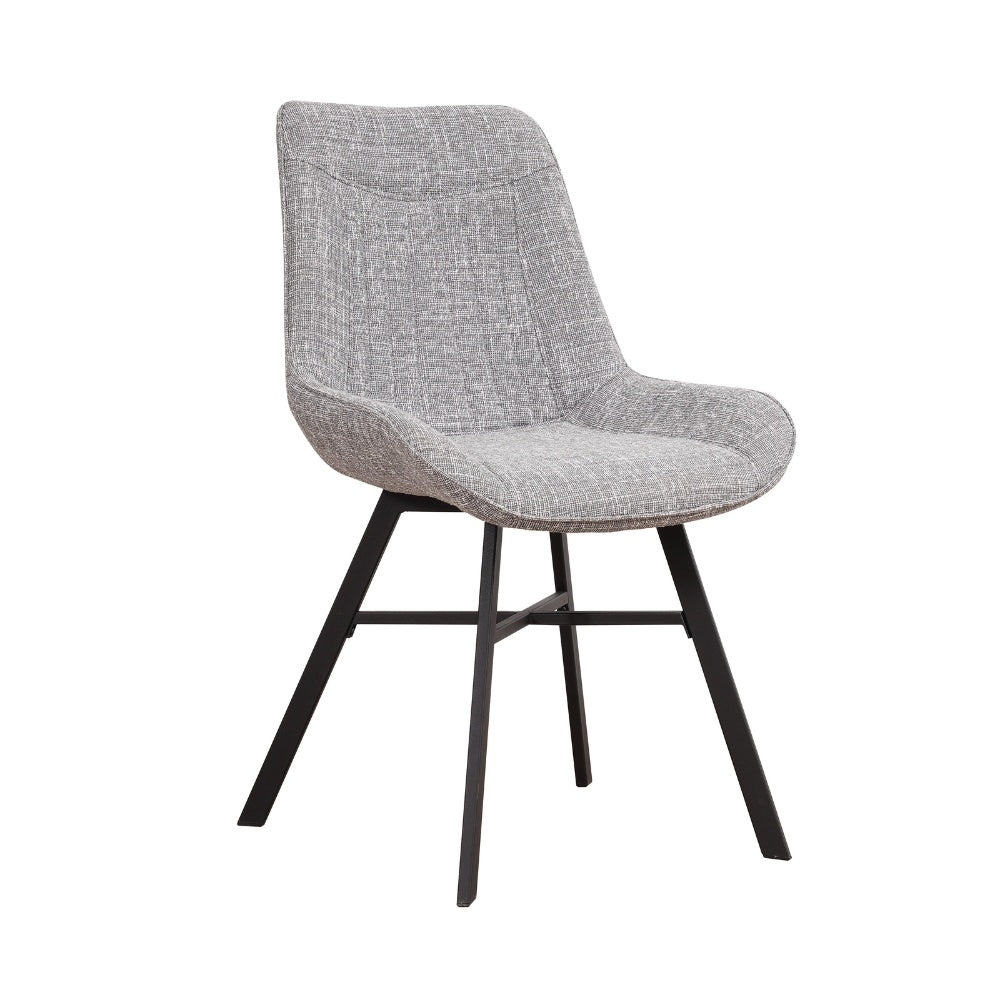Esszimmerstuhl Jada Dimehouse Grau LxBxH 79x57x53 Stoff Weißes Foto diagonale Vorderansicht