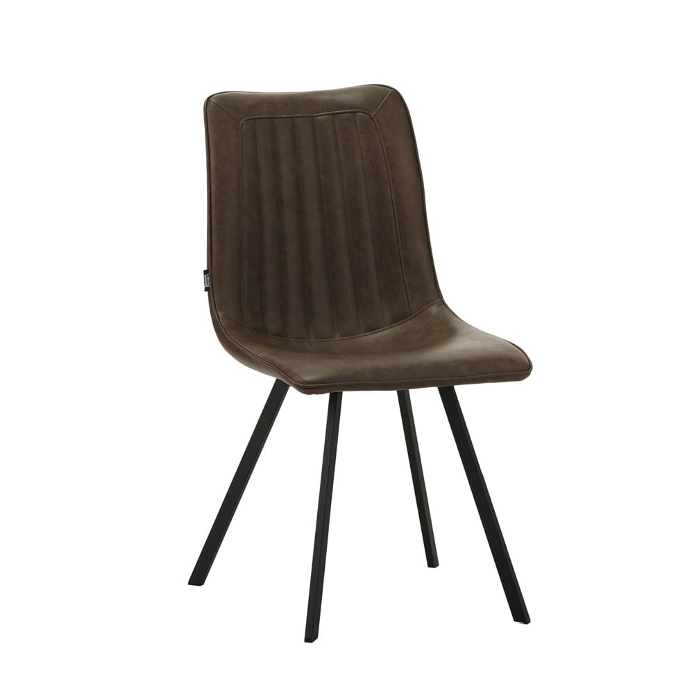 Esszimmerstuhl Jimmy Kunstleder Dimehouse Taupe LxBxH 75x57x51 Kunstleder Weißes Foto diagonale Vorderansicht