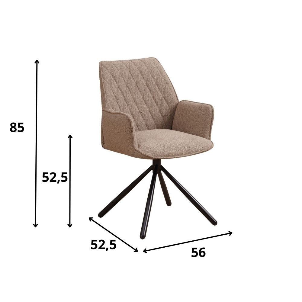 Esszimmerstuhl Novan Bouclé Dimehouse Taupe LxBxH 67x59x57 Stoff Weiß Fotogrößenangabe