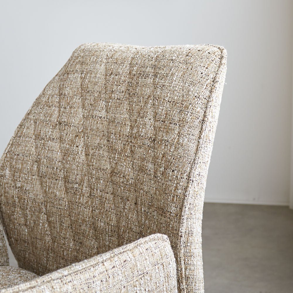 Esszimmerstuhl Novan-Chenille Dimehouse Beige LxBxH 71x64x56 Stoff Stimmungsvolles Fotodetail