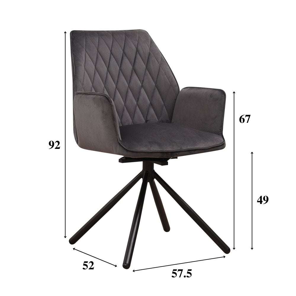 Esszimmerstuhl Novan-Samt Dimehouse Anthrazit LxBxH 71x64x56 Stoff Weiß Fotogrößenangabe