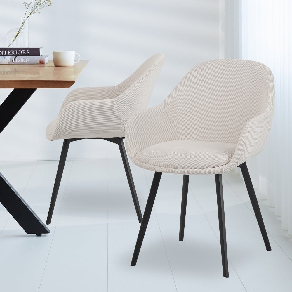 Esszimmerstuhl Remy Dimehouse Beige LxBxH 64x59x58 Stimmungsfoto schräger Vorderansicht