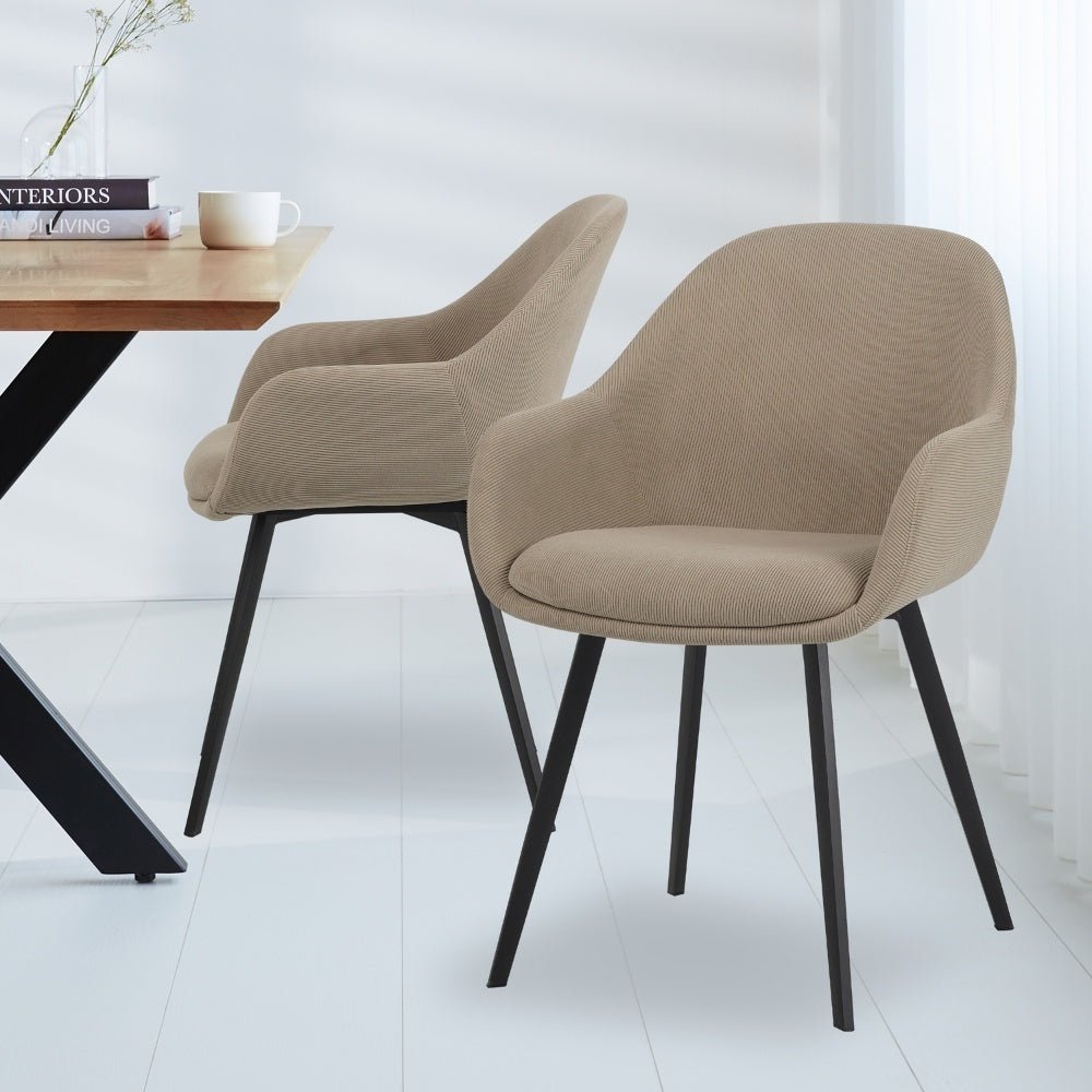 Esszimmerstuhl Remy Dimehouse Taupe LxBxH 64x59x58 Stimmungsvolles Foto diagonal von vorne