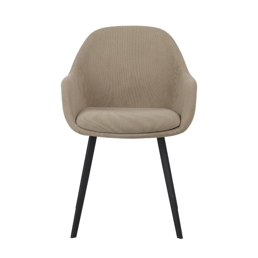 Esszimmerstuhl Remy Dimehouse Taupe LxBxH 64x59x58 Weißes Foto Vorderansicht