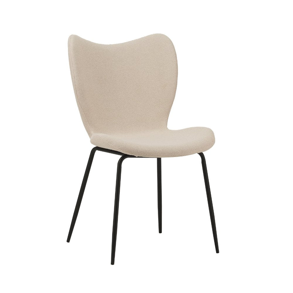 Esszimmerstuhl Sia Dimehouse Beige LxBxH 72x55x51 Stoff Weißes Foto diagonale Vorderansicht