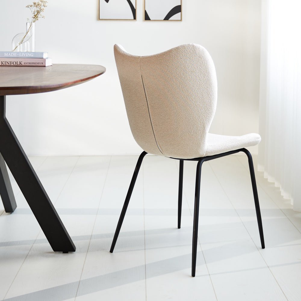 Esszimmerstuhl Sia Dimehouse Beige LxBxH 72x55x51 Stoff Stimmungsvolle Fotodiagonale Rückansicht