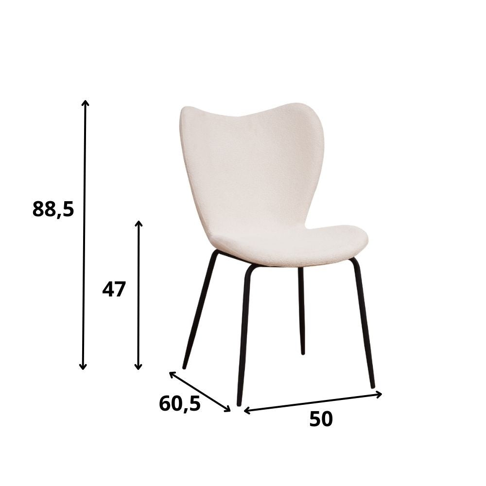Esszimmerstuhl Sia Dimehouse Weiß LxBxH 72x55x51 Stoff Weiße Fotogrößenangabe